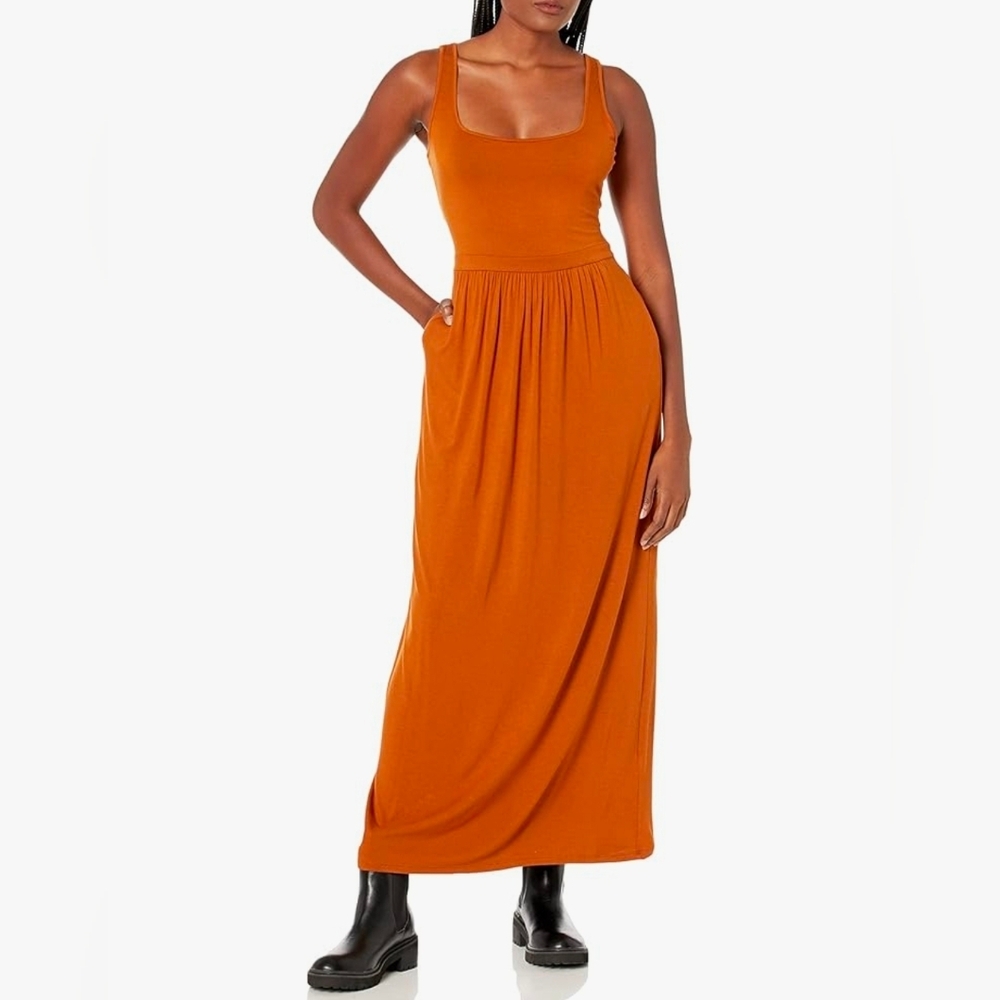Daily Ritual Anthropologie Orange Maxi Dress Small